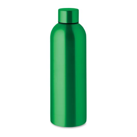 Nachhaltiger Werbeartikel Edelstahl Trinkflasche 750 ml einwandig 90% recycelt auslaufsicher BPA-frei – grün – mit Logo bedruckt