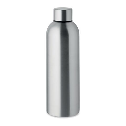 Nachhaltiger Werbeartikel Edelstahl Trinkflasche 750 ml einwandig 90% recycelt auslaufsicher BPA-frei – transparent grau – mit Logo bedruckt