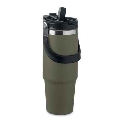 Werbeartikel Doppelwandiger Becher 850 ml – dunkelgrün – mit Logo bedruckt