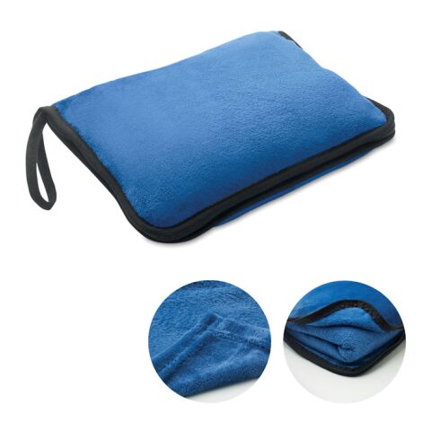 Werbeartikel Reisedecke Flanell 220g/m² – blau – mit Logo bedruckt