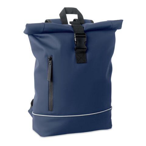 Werbeartikel 15" Rolltop-Laptop-Rucksack – blau – mit Logo bedruckt