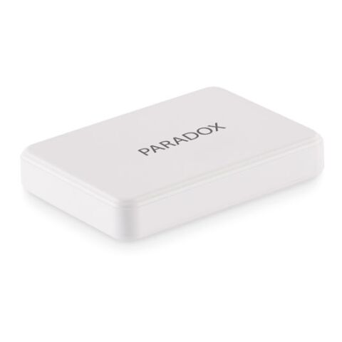 Werbeartikel Powerbank 5000 mAh – weiss – mit Logo bedruckt