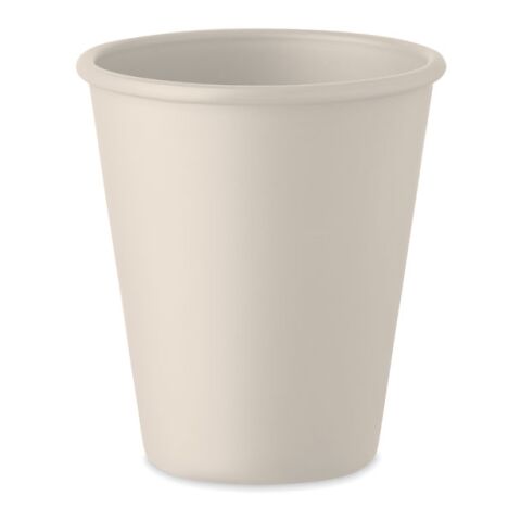 Werbeartikel Werbeartikel 200 ml Mehrwegbecher aus biologischem PLA-Mais kunststofffrei & nachhaltig spülmaschinenfest – beige – mit Logo bedruckt