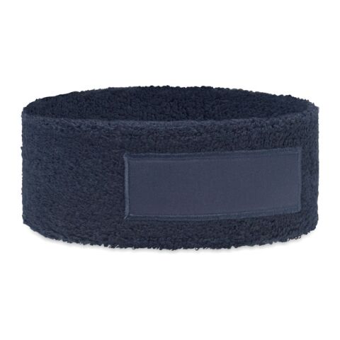 Werbeartikel Stirnband Polycotton – marineblau – mit Logo bedruckt