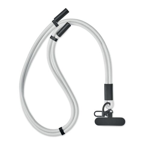 Werbeartikel 60W Lanyard-Ladekabel – weiss – mit Logo bedruckt