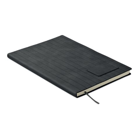 Nachhaltiger Werbeartikel DIN A5 Smokey Notizbuch PU – schwarz – mit Logo bedruckt