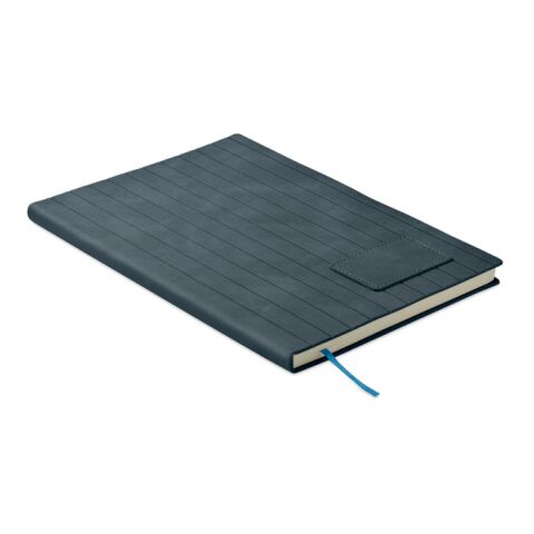 Nachhaltiger Werbeartikel DIN A5 Smokey Notizbuch PU – blau – mit Logo bedruckt