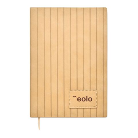 Nachhaltiger Werbeartikel DIN A5 Smokey Notizbuch PU – beige – mit Logo bedruckt