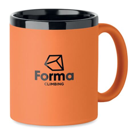 Werbeartikel Keramikbecher für Laser 300 ml – orange – mit Logo bedruckt