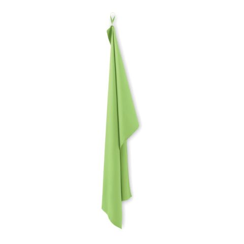 Werbeartikel Mikrofaser-Handtuch – limette – mit Logo bedruckt