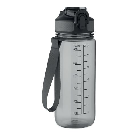Werbeartikel Sport-Trinkflasche 700ml MO2792-27 – transparent grau – mit Logo bedruckt