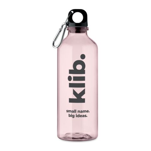 Werbeartikel Trinkflasche RPET 500ml – transparent pink – mit Logo bedruckt