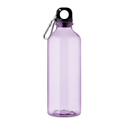 Werbeartikel 500 ml Trinkflasche aus recyceltem RPET mit Frucht-Aromafach (Infuser) & Henkel auslaufsicher – transparent violette – mit Logo bedruckt