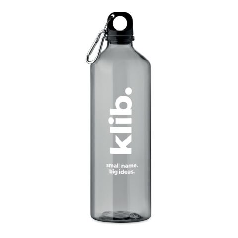 Werbeartikel 750 ml Trinkflasche aus recyceltem RPET nachhaltig & leicht mit Schraubverschluss – mattsilber – mit Logo bedruckt