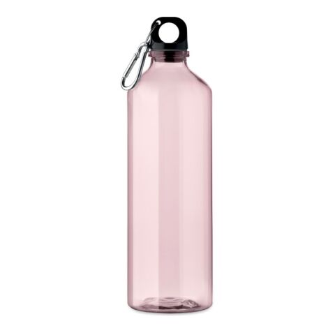 Werbeartikel 750 ml Trinkflasche aus recyceltem RPET nachhaltig & leicht mit Schraubverschluss – transparent pink – mit Logo bedruckt