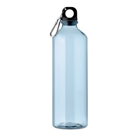 Werbeartikel 750 ml Trinkflasche aus recyceltem RPET nachhaltig & leicht mit Schraubverschluss – transparent hellblau – mit Logo bedruckt