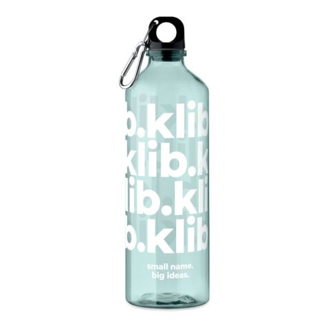 Werbeartikel 750 ml Trinkflasche aus recyceltem RPET nachhaltig & leicht mit Schraubverschluss – grün – mit Logo bedruckt