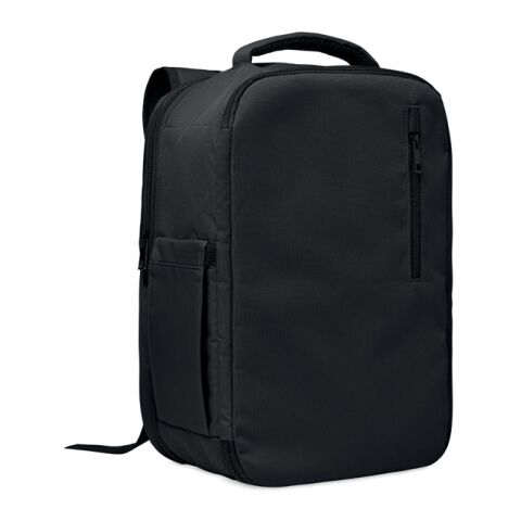 Werbeartikel Rucksack in Kabinengrösse – schwarz – mit Logo bedruckt