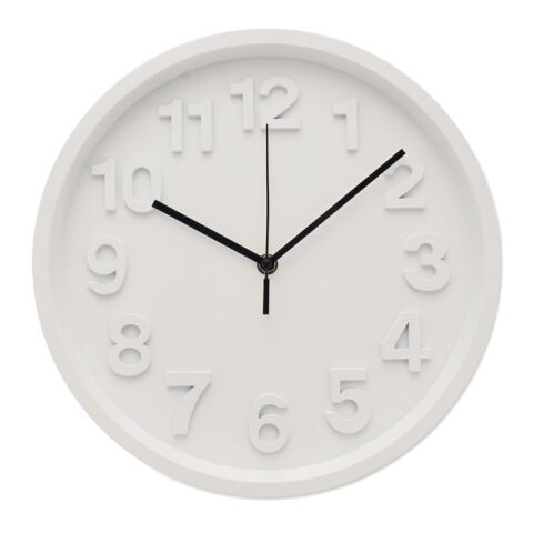 Werbeartikel Wanduhr aus PP – weiss – mit Logo bedruckt