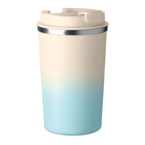 Werbeartikel Doppelwandiger Becher 350 ml – himmelblau – mit Logo bedruckt