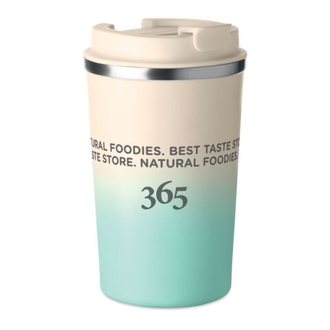 Werbeartikel Doppelwandiger Becher 350 ml – grün – mit Logo bedruckt
