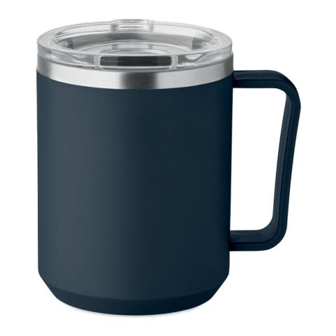 Werbeartikel Doppelwandiger Becher 400ml – marineblau – mit Logo bedruckt