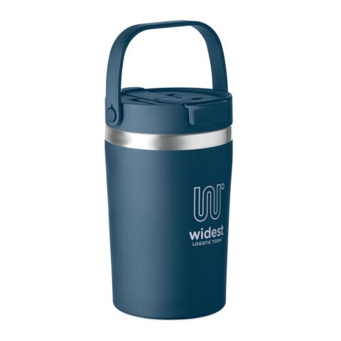 Werbeartikel Doppelwandiger Becher 350 ml – marineblau – mit Logo bedruckt