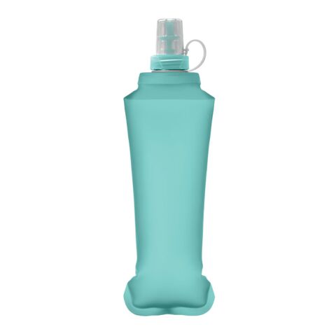 Werbeartikel Faltbare Wasserflasche 500 ml – türkis – mit Logo bedruckt