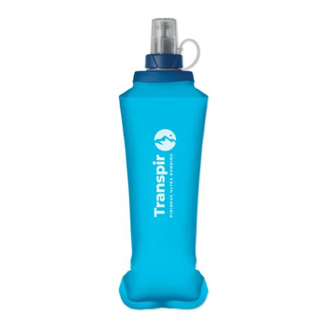 Werbeartikel Faltbare Wasserflasche 500 ml – königsblau – mit Logo bedruckt