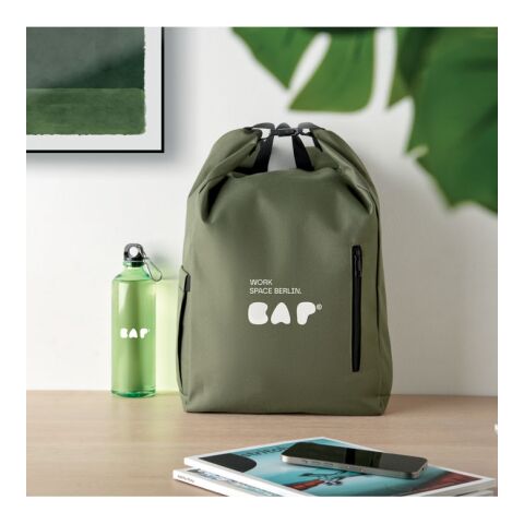 15'' Rolltop-Laptop-Rucksack Armeegrün | ohne Werbeanbringung | Nicht verfügbar | Nicht verfügbar | Nicht verfügbar