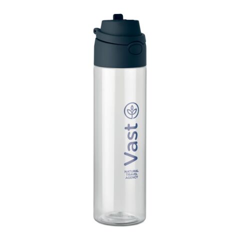 Werbeartikel 750 ml Trinkflasche aus recyceltem RPET nachhaltig & leicht mit Schraubverschluss – marineblau – mit Logo bedruckt