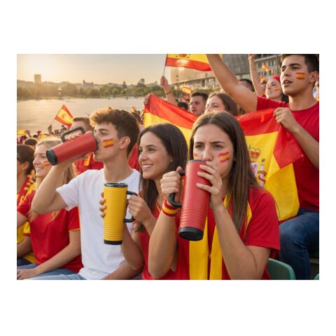 Werbeartikel Doppelwandiger Becher 700 ml – gelb – mit Logo bedruckt