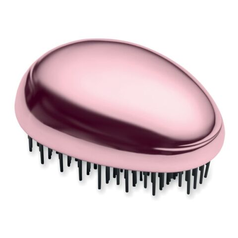 Werbeartikel Anti-Tangle-Haarbürste – pink – mit Logo bedruckt