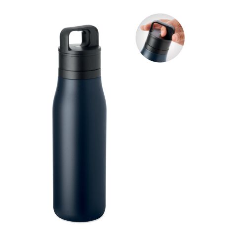 Werbeartikel Doppelwandige Flasche 500ml – marineblau – mit Logo bedruckt