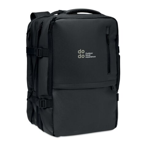 Erweiterbarer RPET-Rucksack schwarz