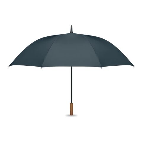 27" Regenschirm Holzgriff blau