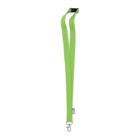 Werbeartikel Lanyard Schlüsselband 20mm RPET nachhaltig inkl. Metallkarabiner & Panikverschluss ideal für Messen – limette – mit Logo bedruckt