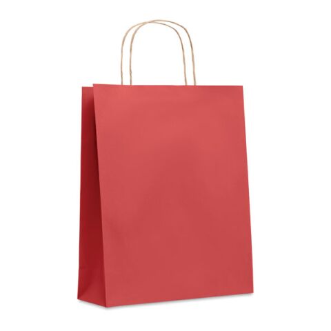 Nachhaltiger Werbeartikel Papiertüte, medium 90 g/m² – rot – mit Logo bedruckt