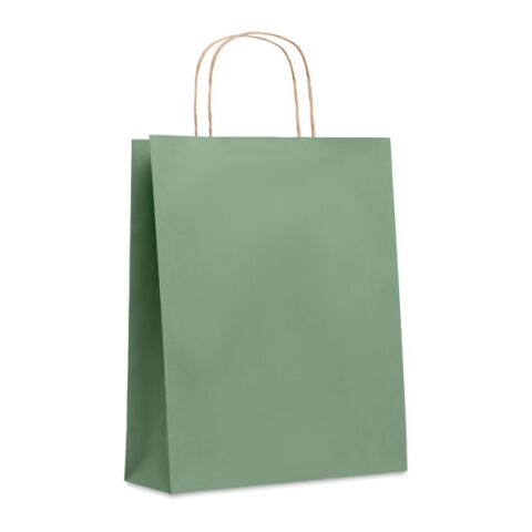 Nachhaltiger Werbeartikel Papiertüte, medium 90 g/m² – grün – mit Logo bedruckt