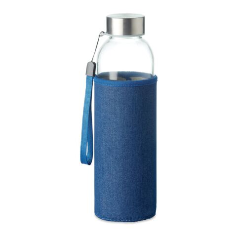 Trinkflasche Glas 500 ml im Denim-Look