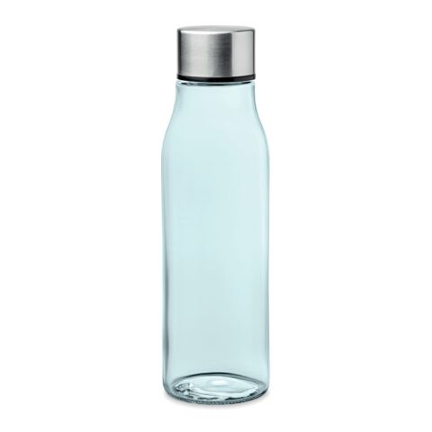 Trinkflasche Glas 500 ml mit Aluminium Verschluss transparent-blau | ohne Werbeanbringung | Nicht verfügbar | Nicht verfügbar | Nicht verfügbar