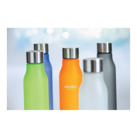 Werbeartikel Trinkflasche RPET 600ml – transparent weiss – mit Logo bedruckt