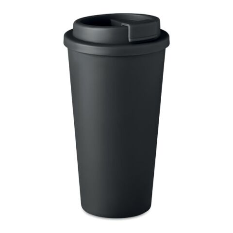 Werbeartikel Doppelwandiger Becher, Thermobecher 475ml – schwarz – mit Logo bedruckt