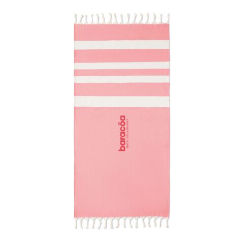 Werbeartikel Strandtuch 140 g/m² – rot – mit Logo bedruckt