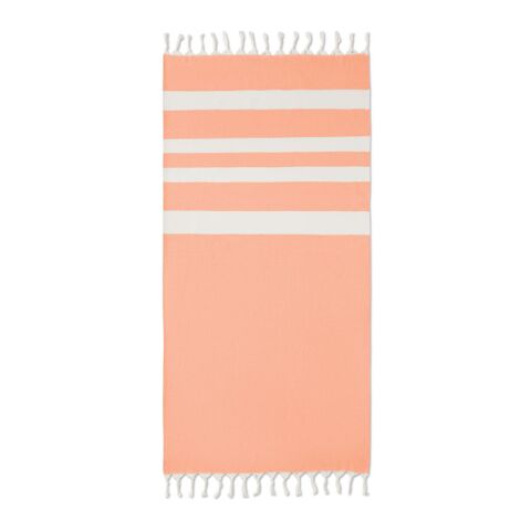 Werbeartikel Strandtuch 140 g/m² – orange – mit Logo bedruckt