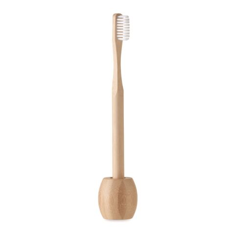 Zahnbürste mit Halter Bambus holzfarben | ohne Werbeanbringung | Nicht verfügbar | Nicht verfügbar