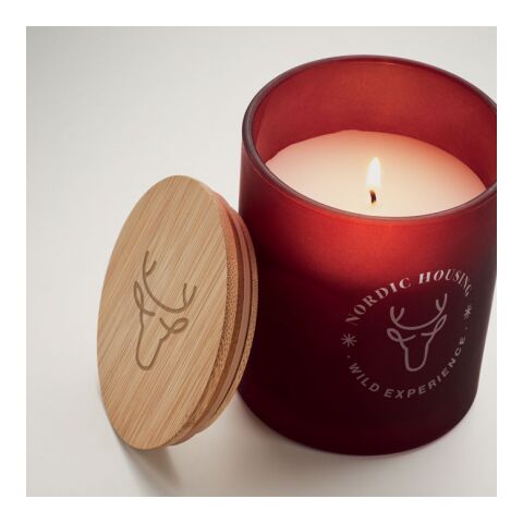Werbeartikel Kerze im Glas 200 g – bordeaux – mit Logo bedruckt