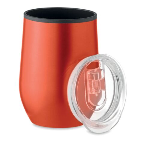 Doppelwandiger Trinkbecher 350ml rot | ohne Werbeanbringung | Nicht verfügbar | Nicht verfügbar | Nicht verfügbar