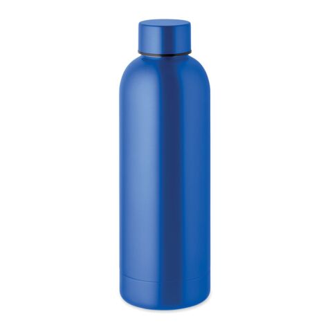 Nachhaltiger Werbeartikel 500 ml Isolierflasche aus 90% recyceltem Edelstahl doppelwandig & auslaufsicher – grün – mit Logo bedruckt blau – mit Logo