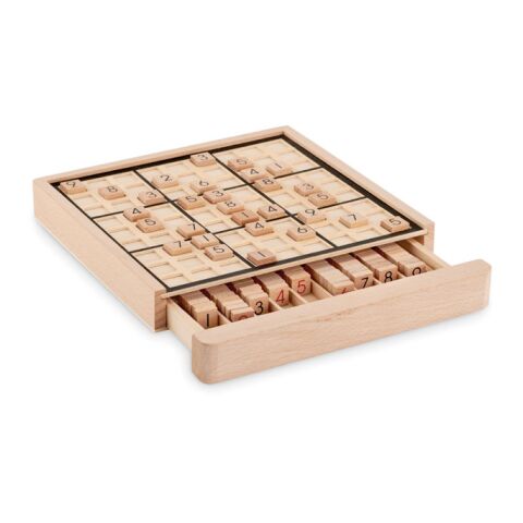 Sudoku-Brettspiel Holz holzfarben | ohne Werbeanbringung | Nicht verfügbar | Nicht verfügbar